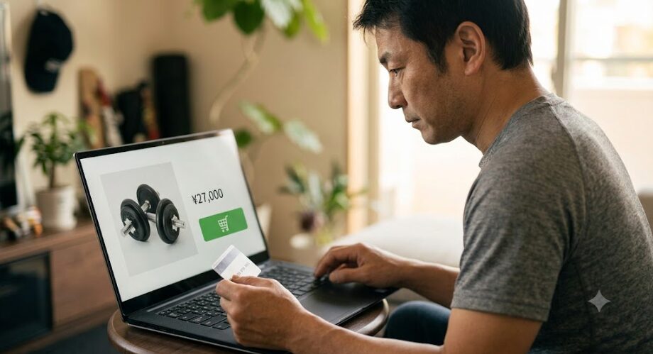 通販サイトでダンベルを購入しようとしてる画像