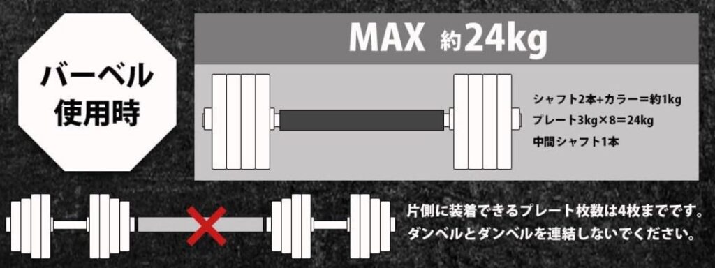 バーベル使用時の接続方法
